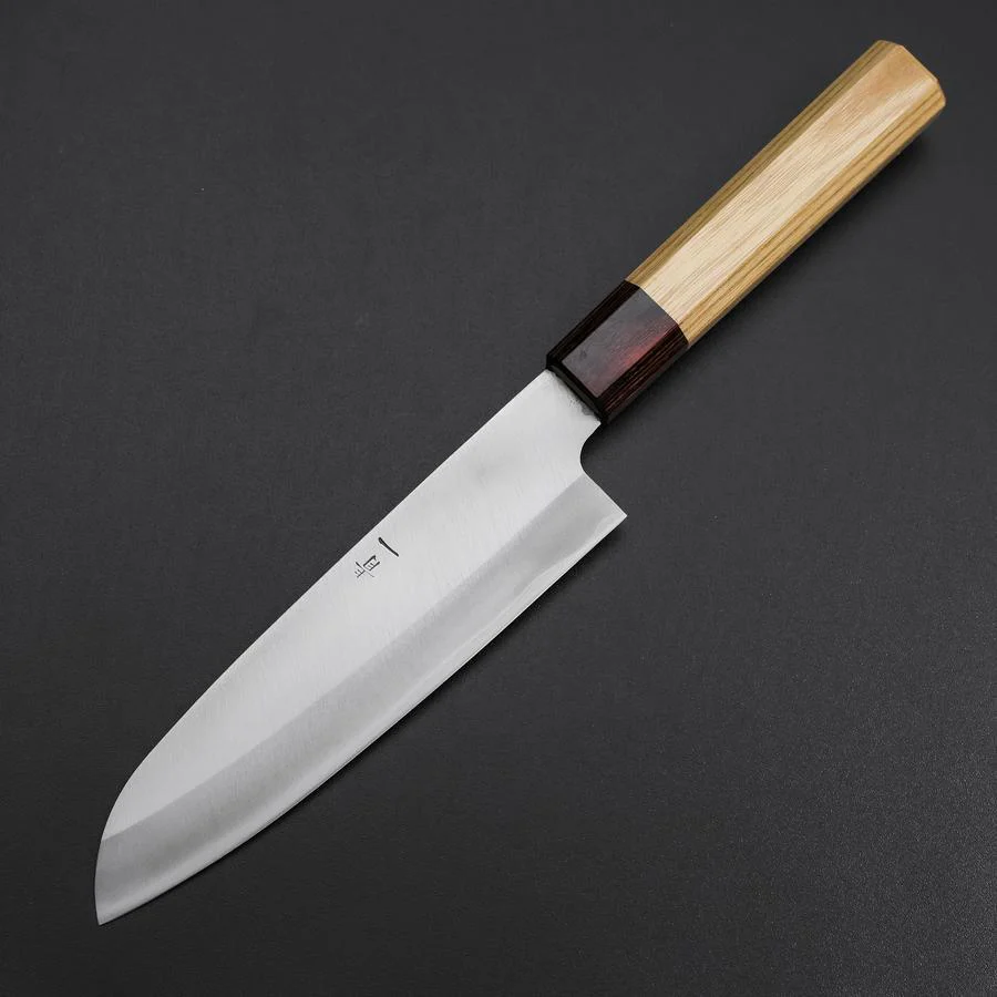 Santoku Blue Steel #1 Edelstahlummantelung Poliert Zelkove Griff 165mm - Image 2