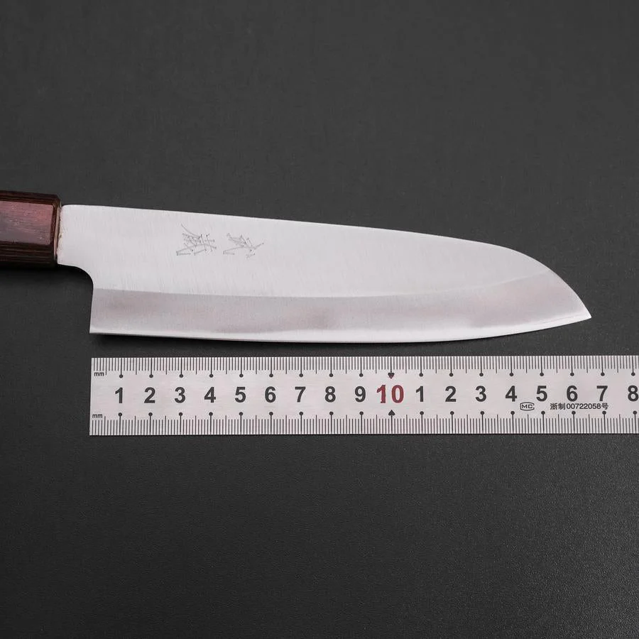 Santoku Blue Steel #1 Edelstahlummantelung Poliert Zelkove Griff 165mm - Image 7