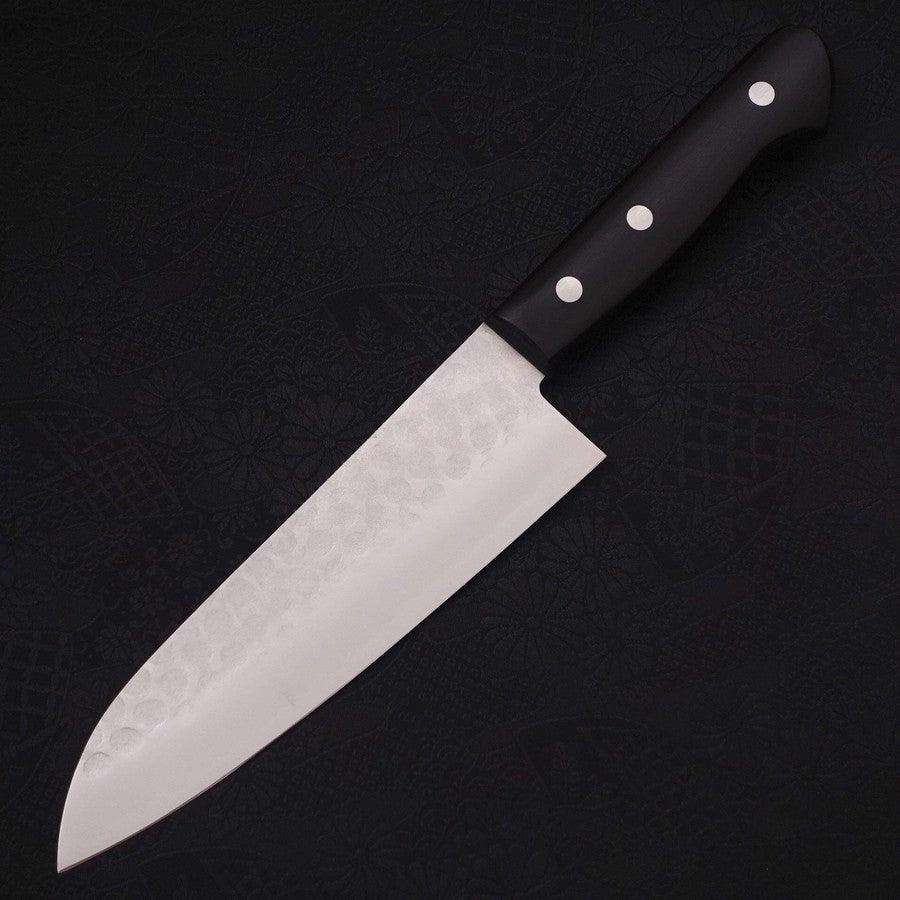Santoku Blue Steel #2 Edelstahlummantelung Tsuchime Westlicher Griff 170mm - Image 2