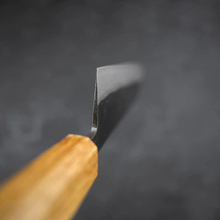 Santoku Blue Steel #2 Kurouchi Eichenholz Griff 165mm - Image 4