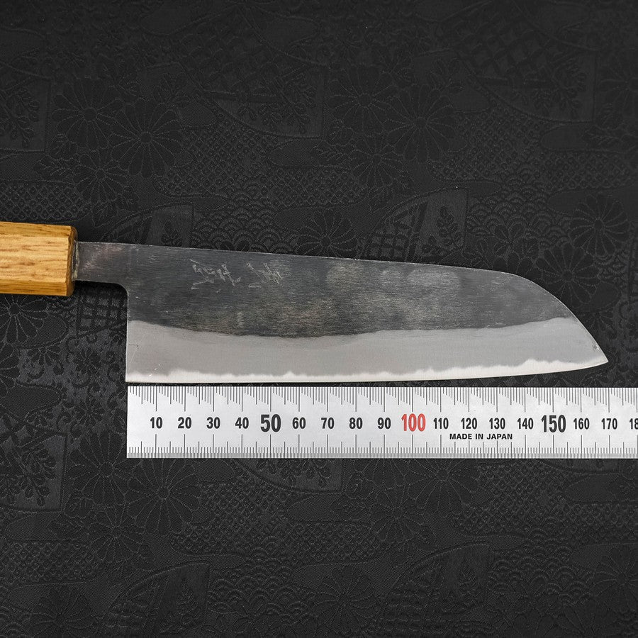 Santoku Blue Steel #2 Kurouchi Eichenholz Griff 165mm - Image 7