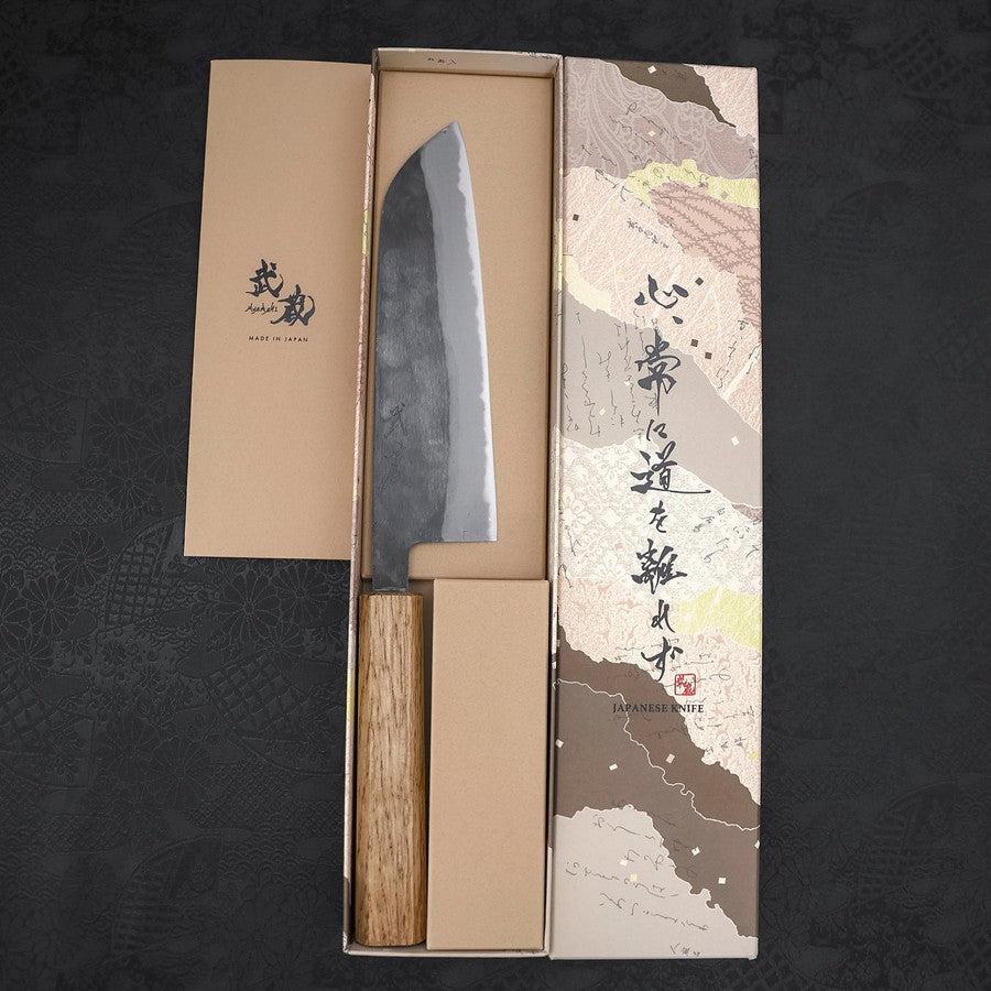 Santoku Blue Steel #2 Kurouchi Eichenholz Griff 165mm - Image 8