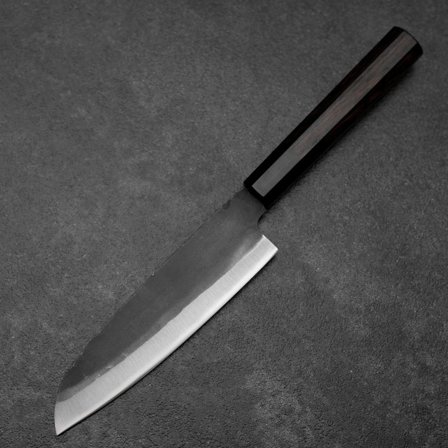 Santoku Blue Steel #2 Kurouchi Chokin Drache Büffelhorn und Ebenholz Griff 165mm - Image 2