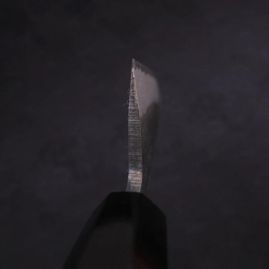 Santoku Blue Steel #2 Kurouchi Chokin "Welle An Fuji" Büffelhorn und Ebenholz Griff 170mm - Image 6
