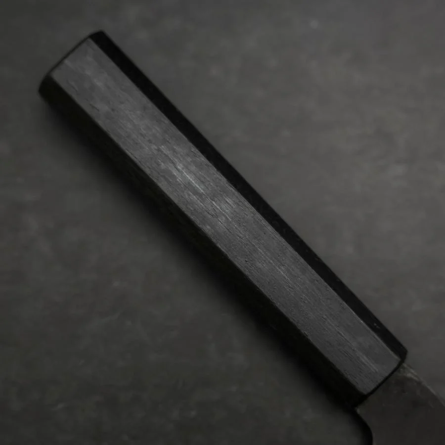 Santoku Blue Steel #2 Kurouchi Dunkelblauer Urushi Griff 165mm - Image 6