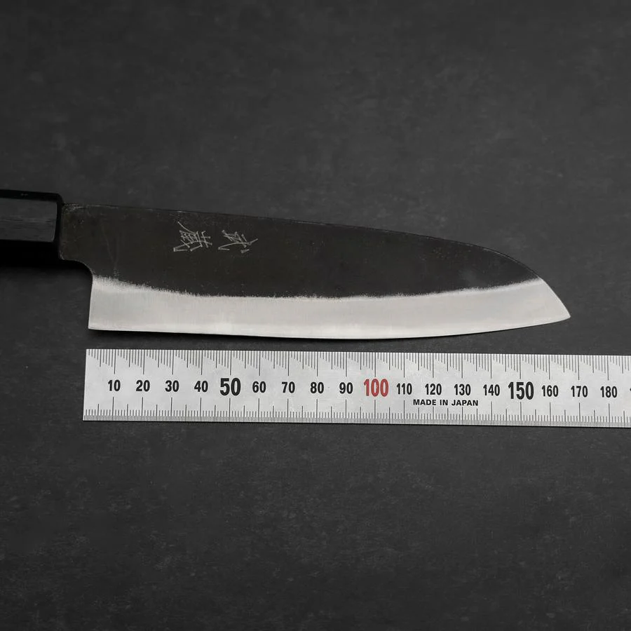 Santoku Blue Steel #2 Kurouchi Dunkelblauer Urushi Griff 165mm - Image 7