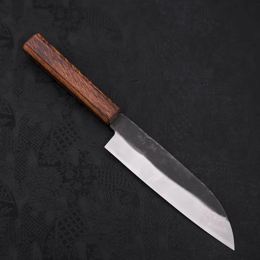 Santoku Blue Steel #2 Kurouchi Sumi Urushi Griff 165mm