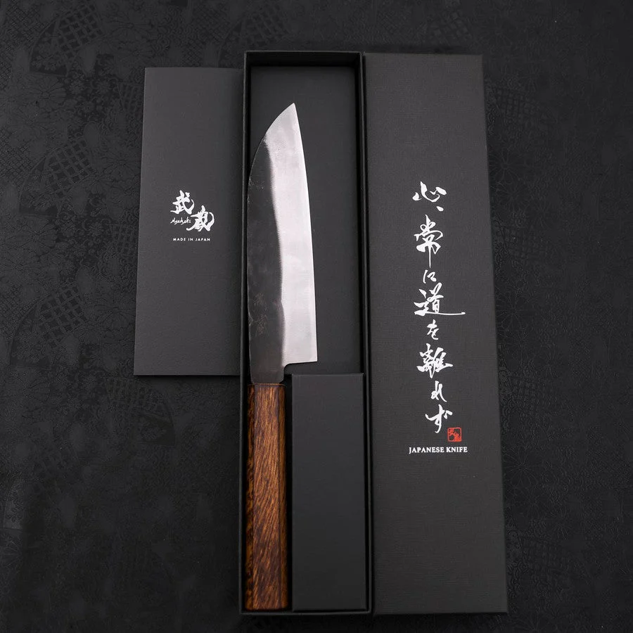 Santoku Blue Steel #2 Kurouchi Sumi Urushi Griff 165mm - Image 8