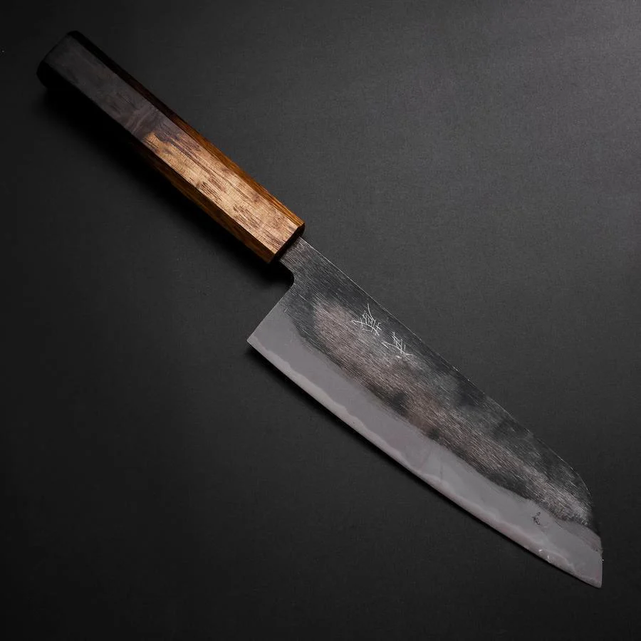 Santoku Blue Steel #2 Kurouchi Yaki Urushi Griff 165mm