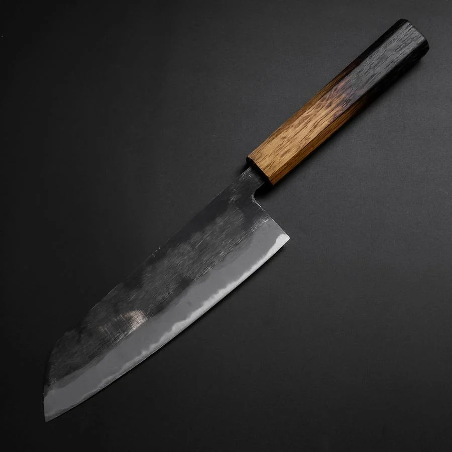 Santoku Blue Steel #2 Kurouchi Yaki Urushi Griff 165mm - Image 2