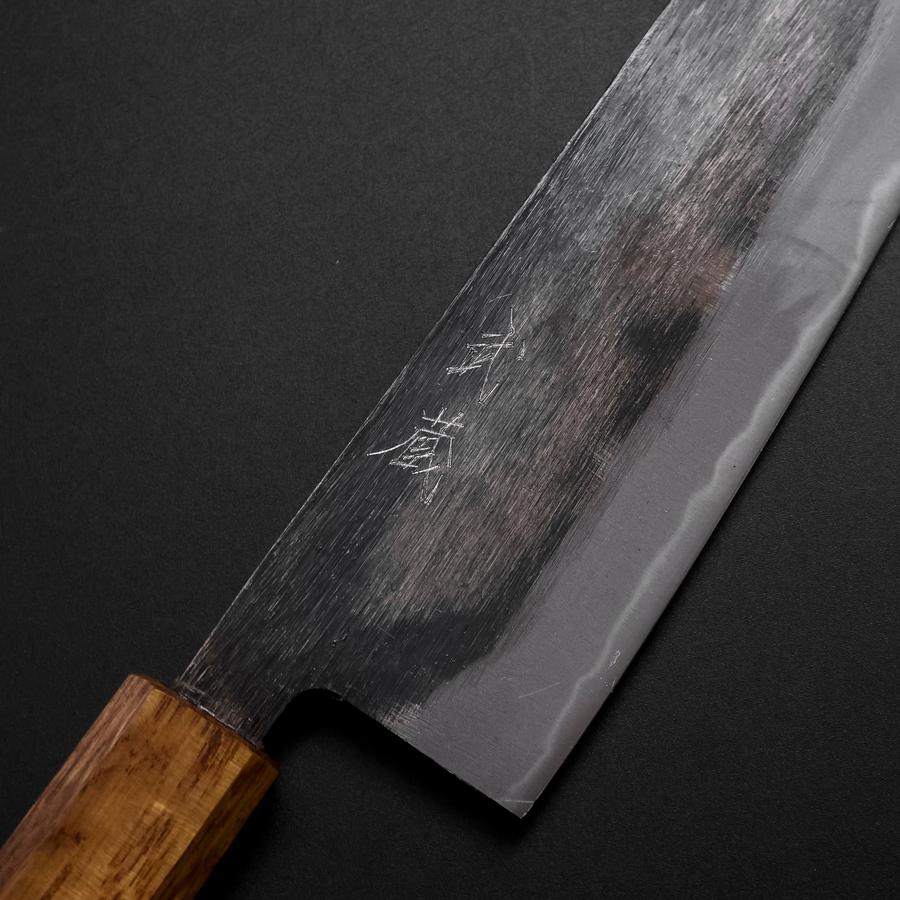 Santoku Blue Steel #2 Kurouchi Yaki Urushi Griff 165mm - Image 3