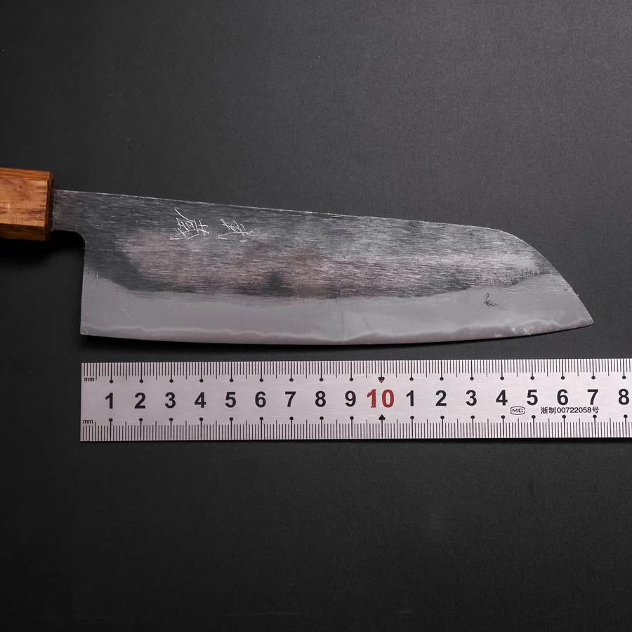 Santoku Blue Steel #2 Kurouchi Yaki Urushi Griff 165mm - Image 7