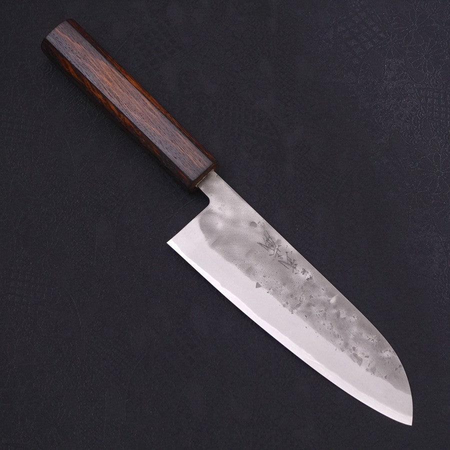 Santoku Blue Steel #2 Edelstahlummantelung Nashiji Sumi Urushi Griff 165mm