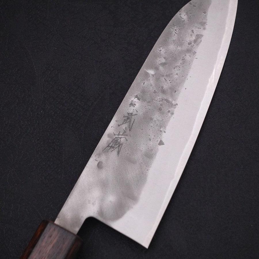 Santoku Blue Steel #2 Edelstahlummantelung Nashiji Sumi Urushi Griff 165mm - Image 3