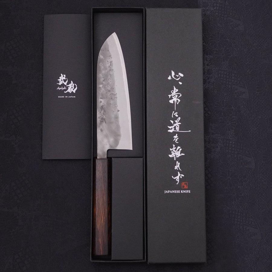 Santoku Blue Steel #2 Edelstahlummantelung Nashiji Sumi Urushi Griff 165mm - Image 8