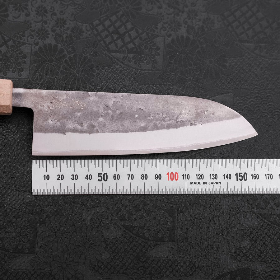 Santoku Blue Steel #2 Edelstahlummantelung Nashiji Weißer Ishime Griff 165mm - Image 7