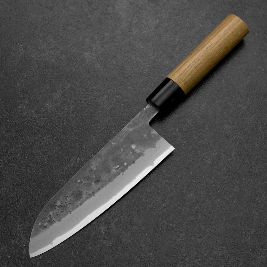 Santoku Blue Steel #2 Nashiji Edelstahlummantelung Eibenholz Griff 165mm - Image 2