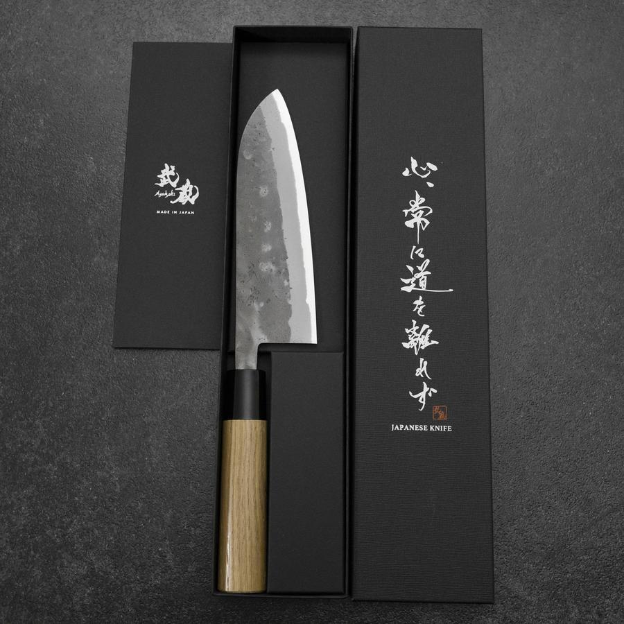 Santoku Blue Steel #2 Nashiji Edelstahlummantelung Eibenholz Griff 165mm - Image 8