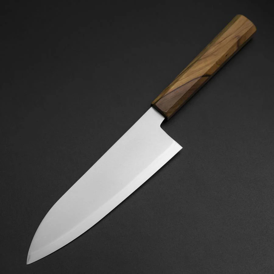 Santoku Blue Steel #2 Poliert Olivenholz Griff 170mm - Image 2