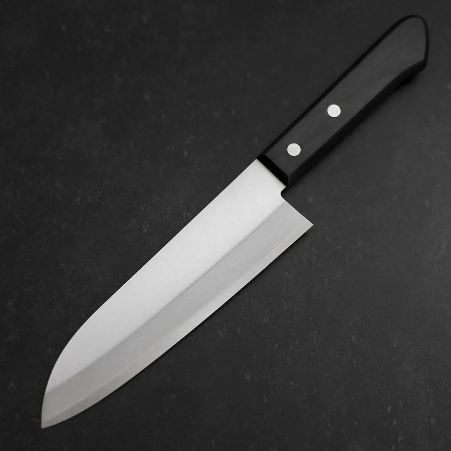 Santoku Blue Steel #2 Poliert Schwarzer Westlicher Griff 165mm - Image 2