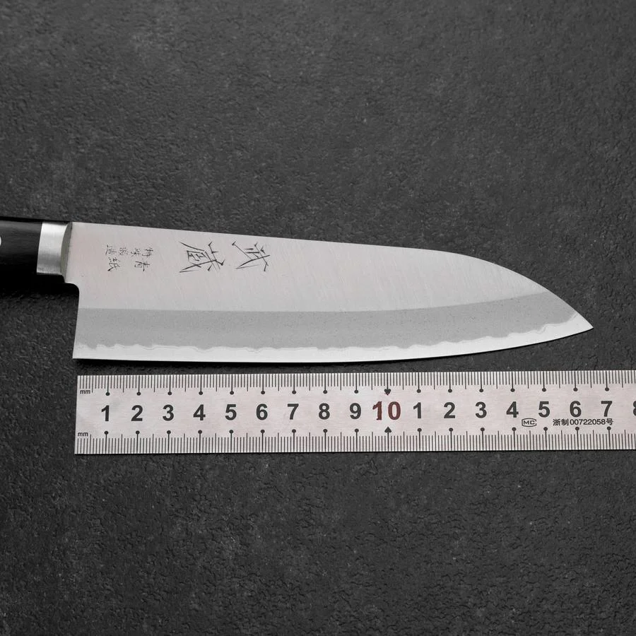 Santoku Blue Steel #2 Poliert Edelstahlummantelung Westlicher Griff 165mm - Image 7