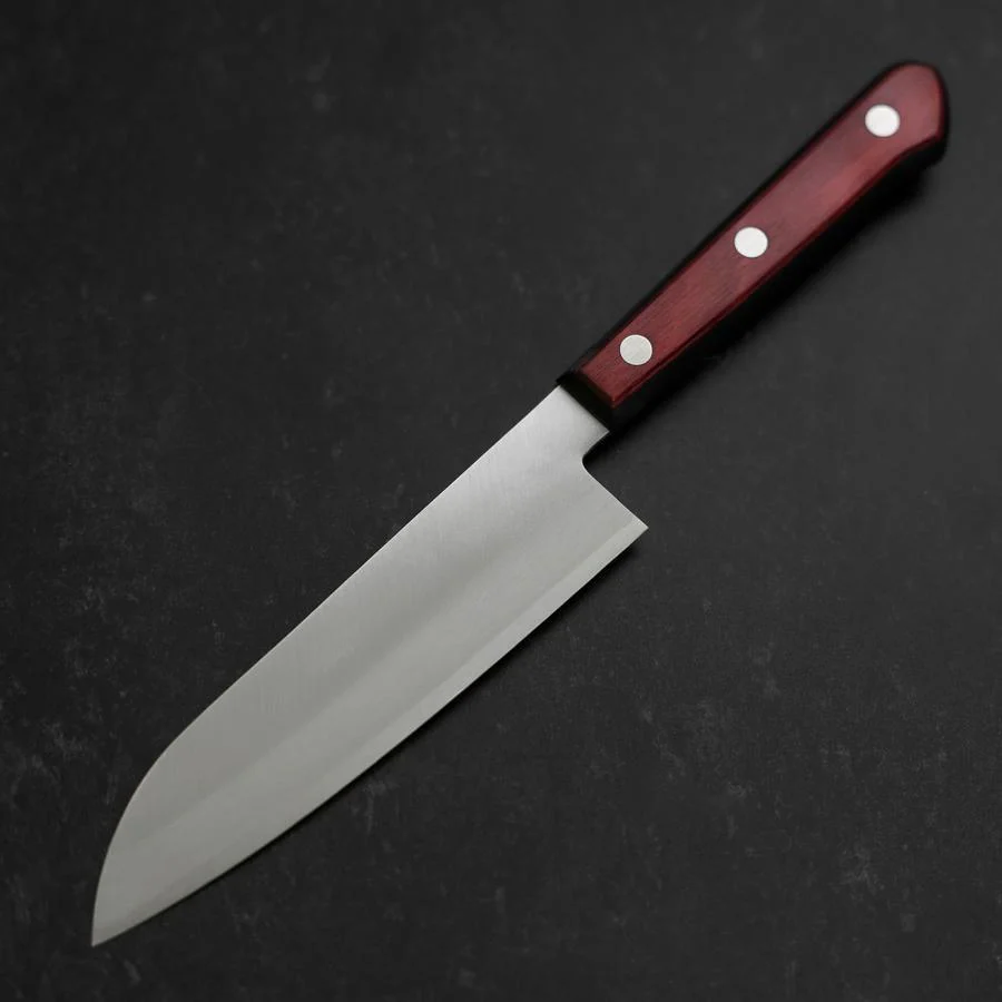 Santoku Blue Super Edelstahlummantelung Poliert Schwarz-Roter Westlicher Griff 140mm - Image 2