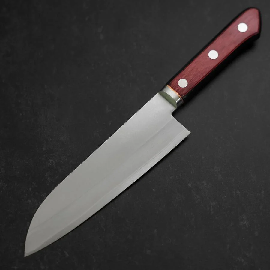 Santoku Blue Super Edelstahlummantelung Poliert Schwarz-Roter Westlicher Griff 165mm - Image 2