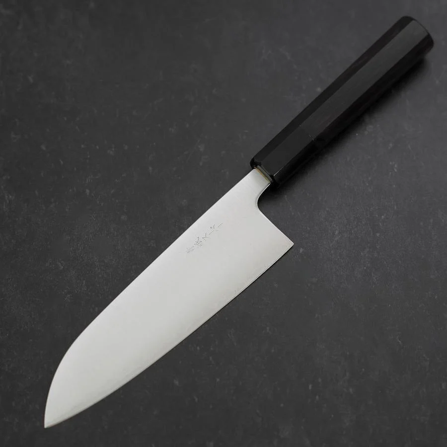 Santoku Blue Super Poliert Büffelhorn und Ebenholz Griff 165mm - Image 2