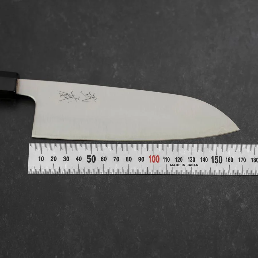 Santoku Blue Super Poliert Büffelhorn und Ebenholz Griff 165mm - Image 7