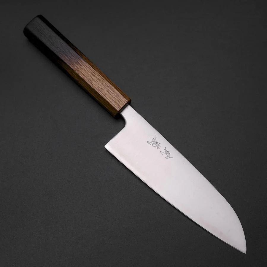 Santoku Blue Super Poliert Yaki Urushi Griff 165mm