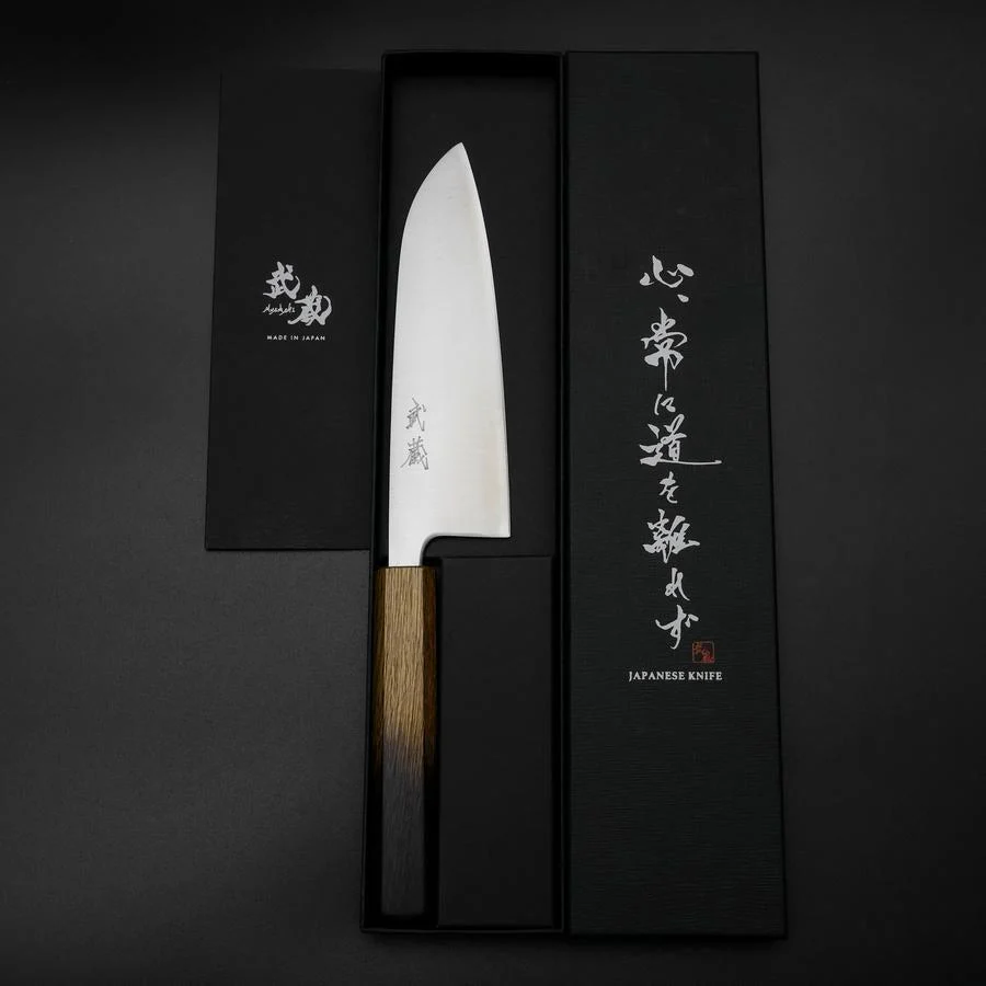 Santoku Blue Super Poliert Yaki Urushi Griff 165mm - Image 8