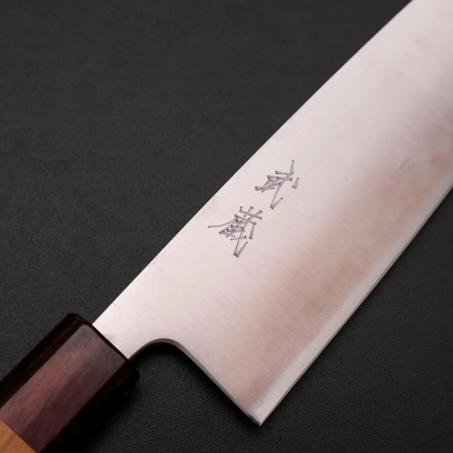 Santoku Blue Super Poliert Zelkove Griff 165mm - Image 3