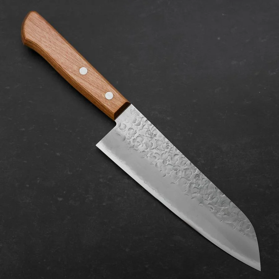 Santoku Chromax Tsuchime Brauner Westlicher Griff 165mm