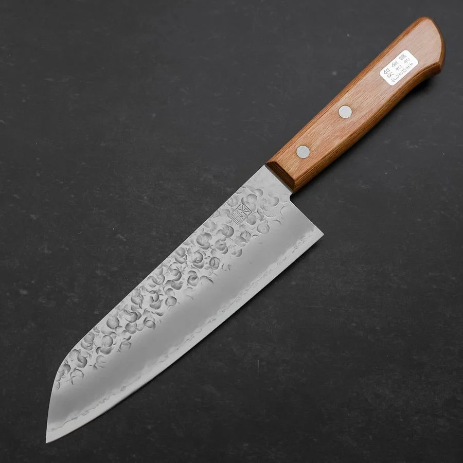 Santoku Chromax Tsuchime Brauner Westlicher Griff 165mm - Image 2