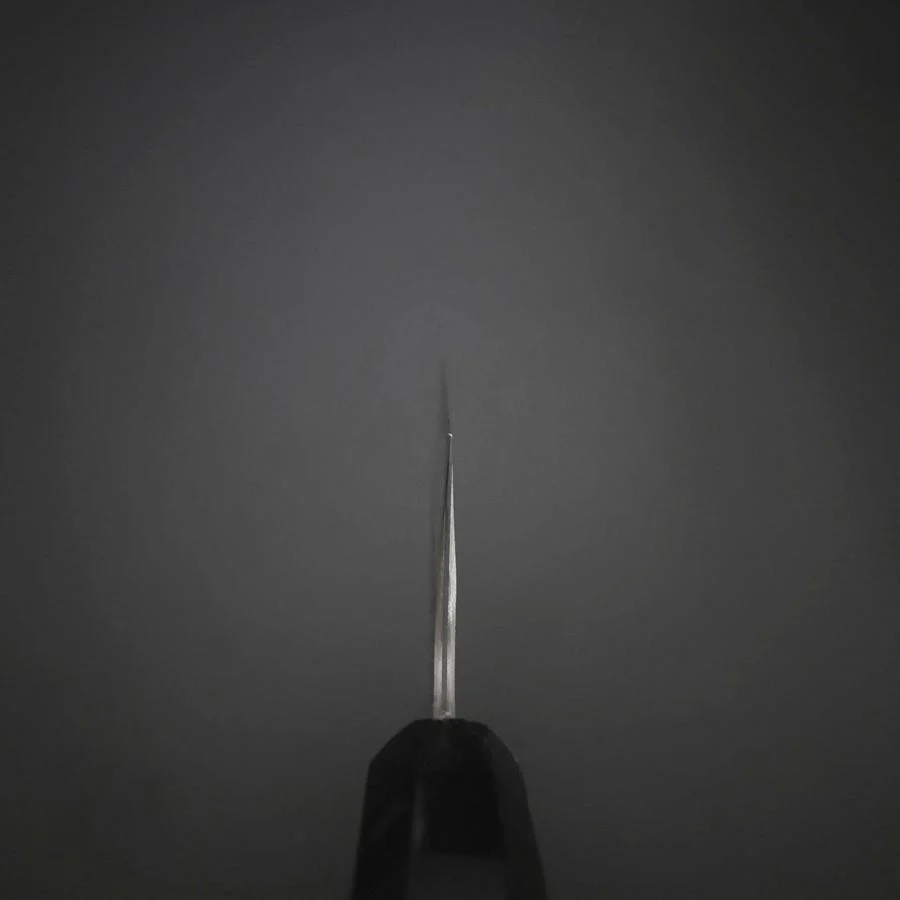 Santoku Kobalt Edelstahl HRC62 Kurouchi Damast Büffelhorn und Ebenholz Griff 165mm - Image 4