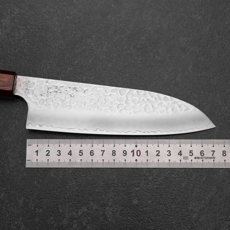 Santoku HAP-40 Tsuchime Roter Urushi Griff 180mm - Image 7