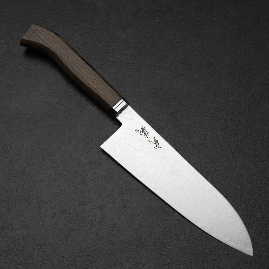 Santoku SG-2 Damast Goldener Westlicher Ebenholz Griff 180mm