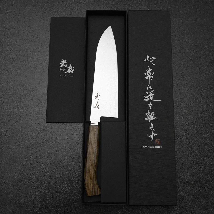 Santoku SG-2 Damast Goldener Westlicher Ebenholz Griff 180mm - Image 8