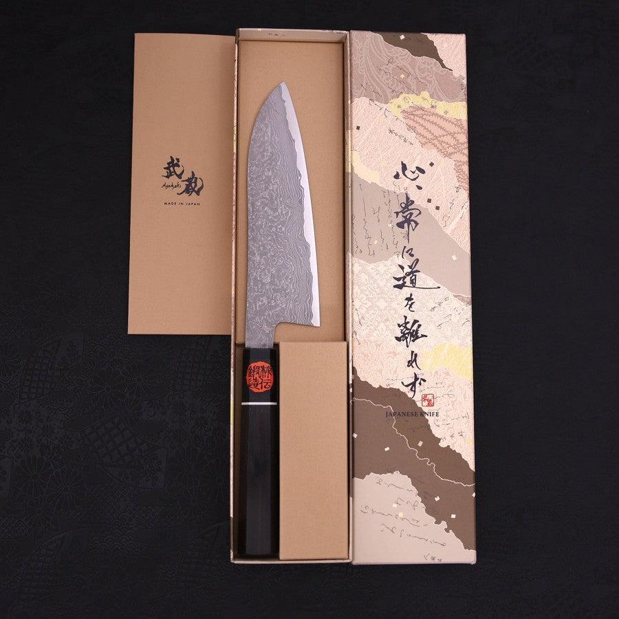 Santoku SG-2 Damast Büffelhorn und Ebenholz Griff 165mm - Image 8