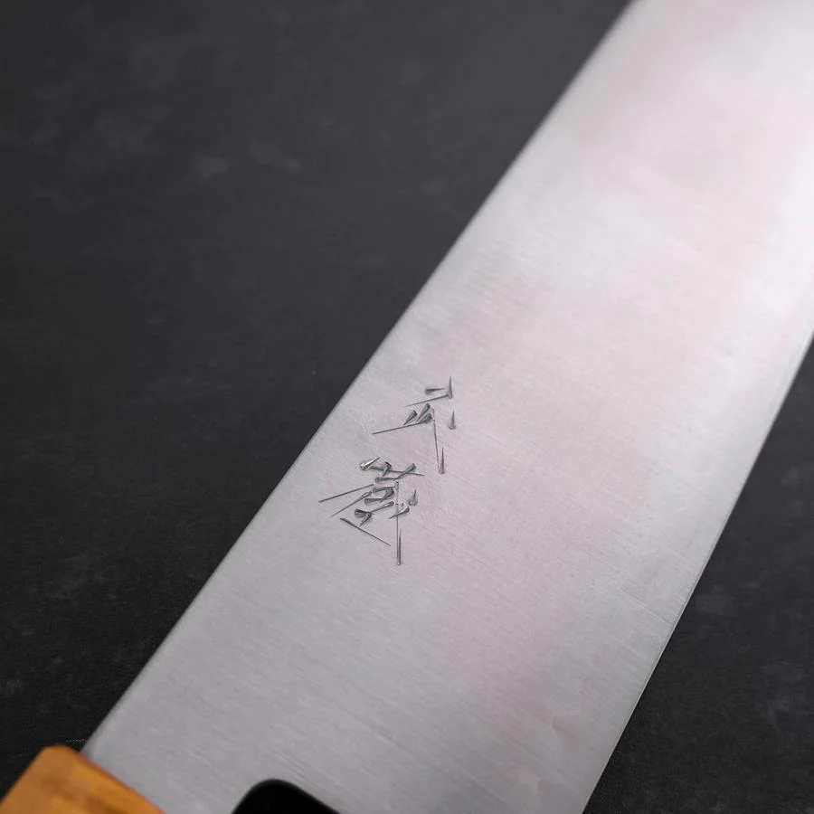 Santoku SG-2 Poliert Gelber Ahornholz Griff 180mm - Image 3