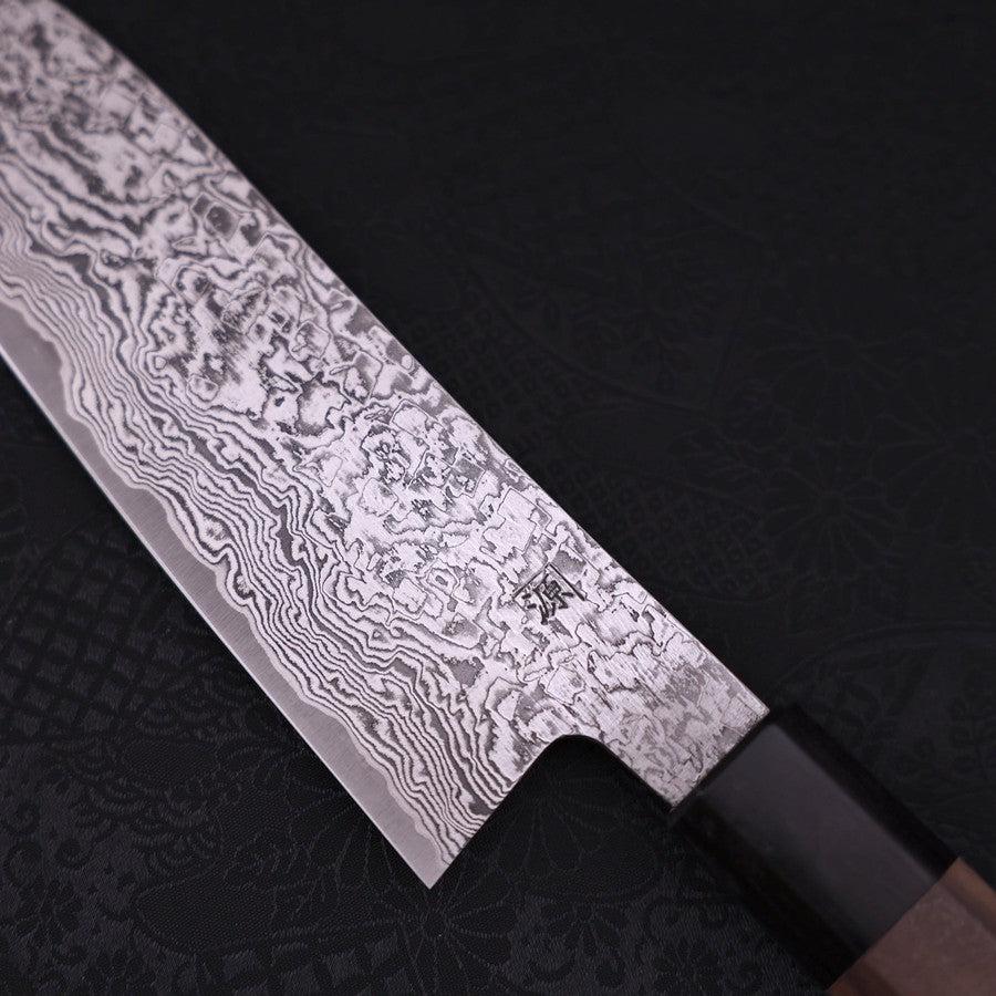 Santoku SG-2 Schwarzer Damast Büffelhorn und Walnussholz Griff 165mm - Image 3