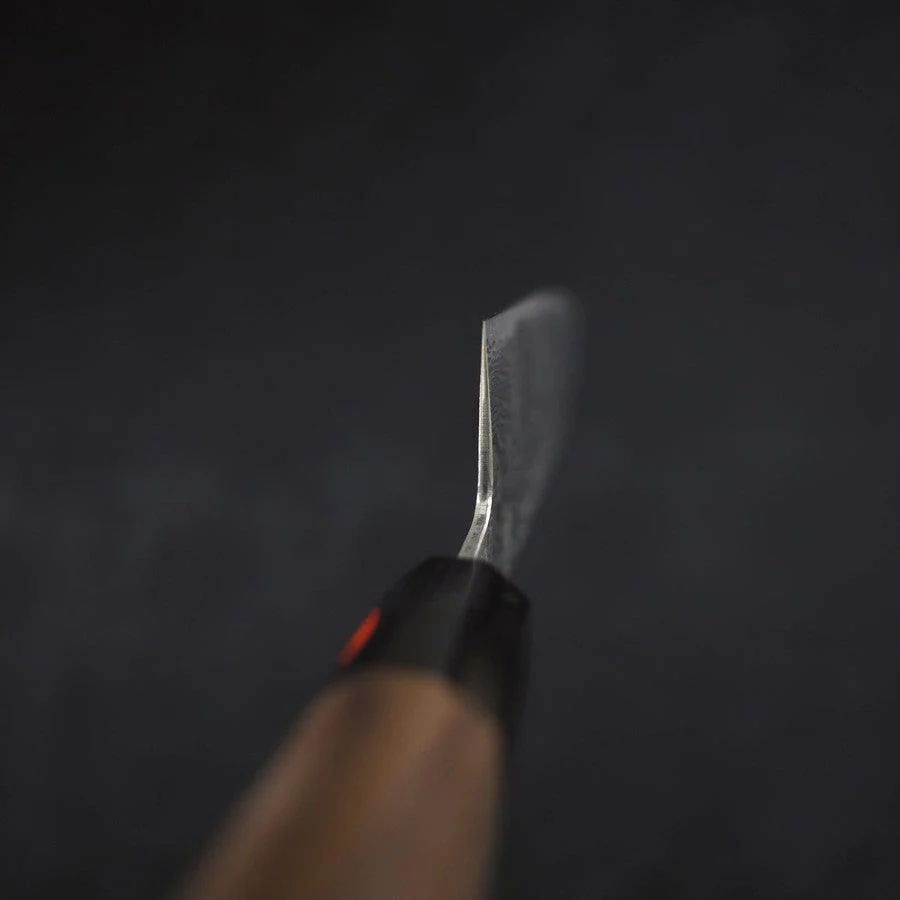 Santoku SG-2 Schwarzer Damast Büffelhorn und Walnussholz Griff 165mm - Image 4