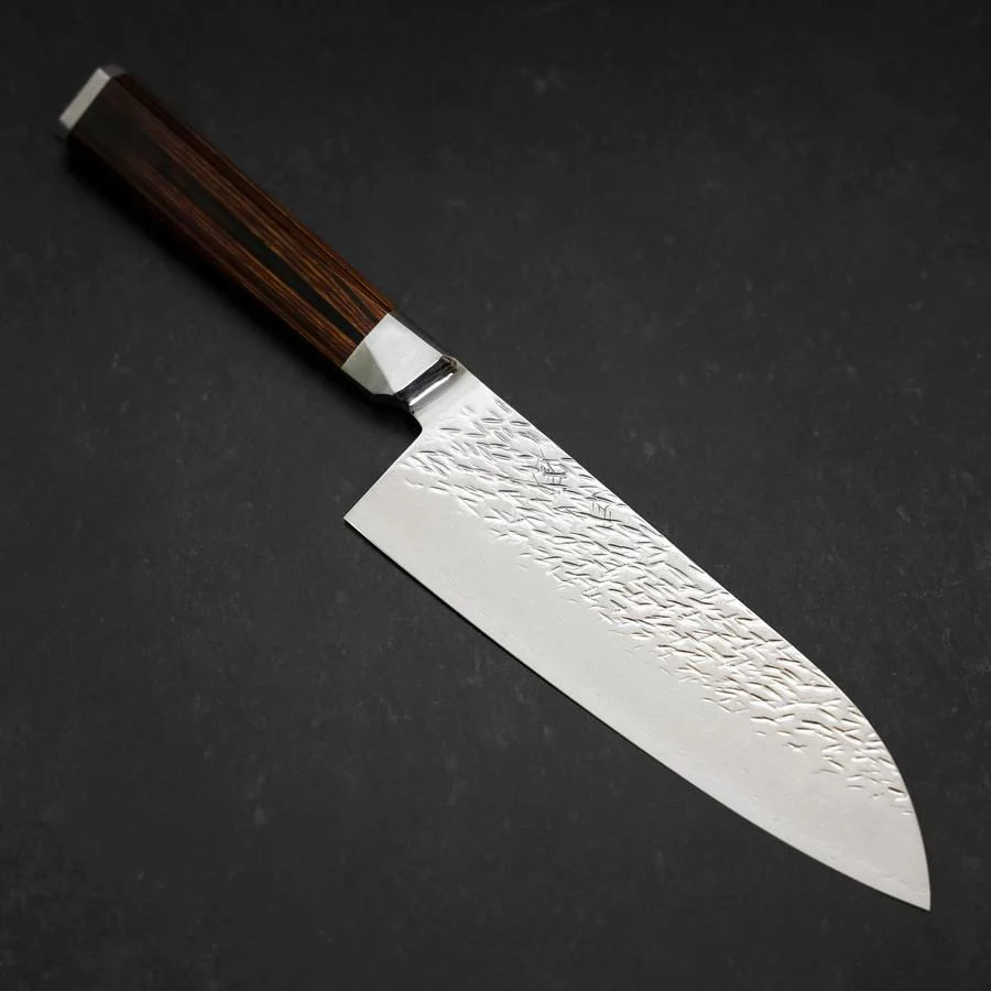 Santoku SG-2 Tsuchime Damast Oktogonaler Mahagoni Griff 180mm
