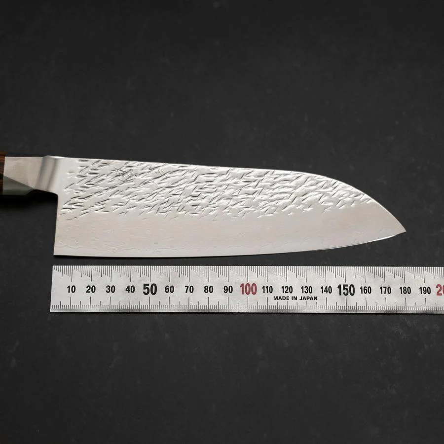Santoku SG-2 Tsuchime Damast Oktogonaler Mahagoni Griff 180mm - Image 7