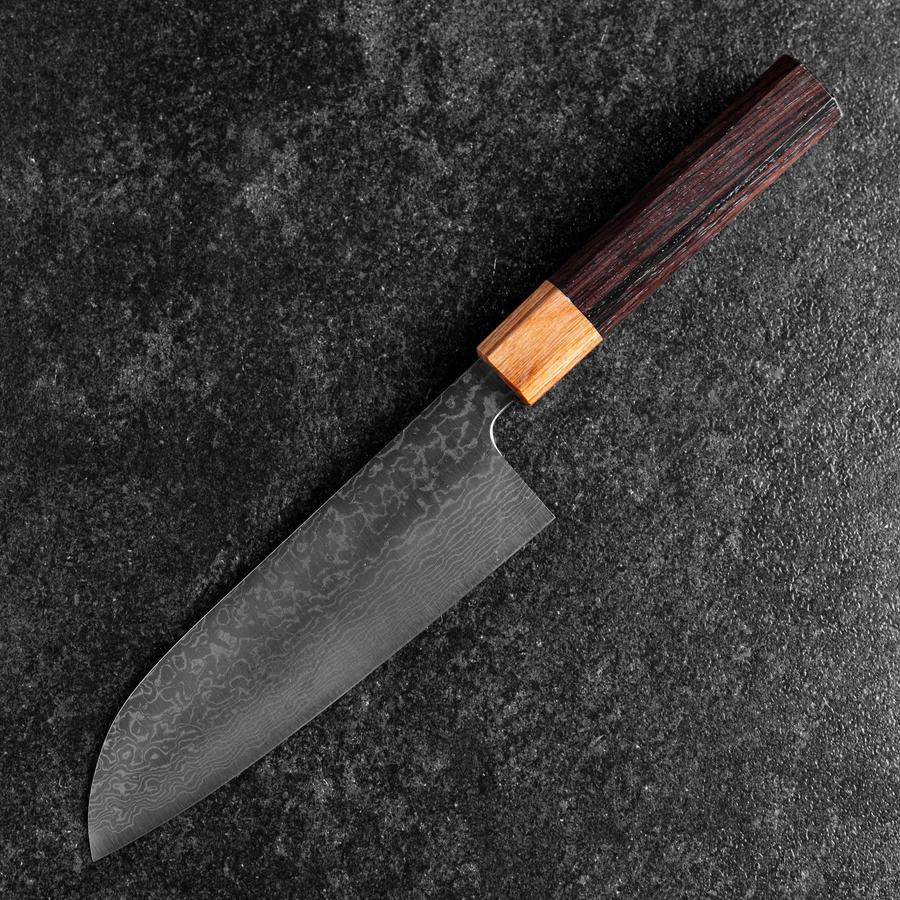 Santoku SPG-Strix Damast Rosenholz Griff 165mm - Image 2