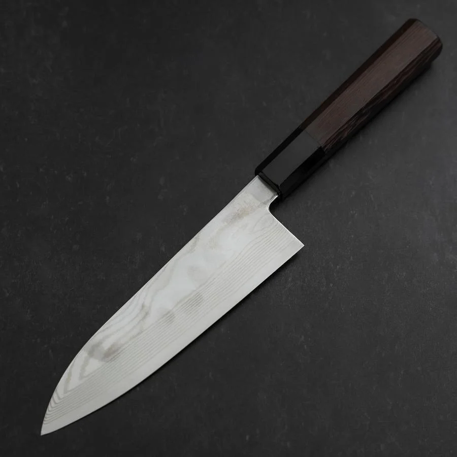 Santoku Silver Steel #3 Damast Büffelhorn und Wenge Griff 180mm - Image 2