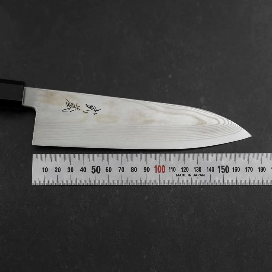 Santoku Silver Steel #3 Damast Büffelhorn und Wenge Griff 180mm - Image 7