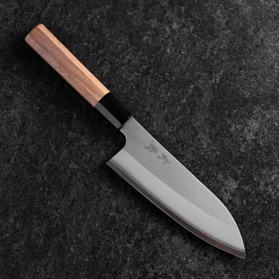 Santoku Silver Steel #3 Kasumi Büffelhorn und Walnussholz Griff 165mm