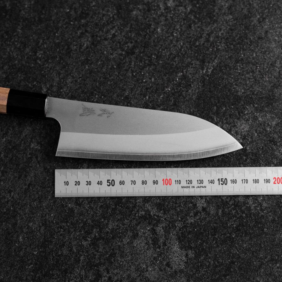Santoku Silver Steel #3 Kasumi Büffelhorn und Walnussholz Griff 165mm - Image 7
