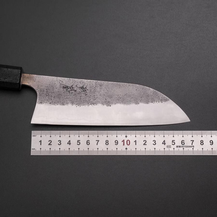 Santoku Silver Steel #3 Nashiji Schwarzer Ishime Urushi Griff 165mm - Image 7